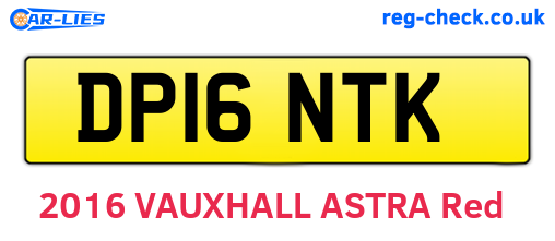 DP16NTK are the vehicle registration plates.
