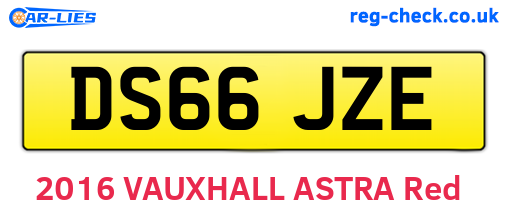 DS66JZE are the vehicle registration plates.