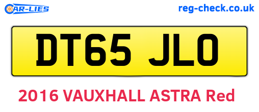 DT65JLO are the vehicle registration plates.