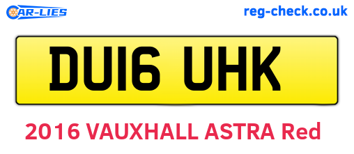 DU16UHK are the vehicle registration plates.