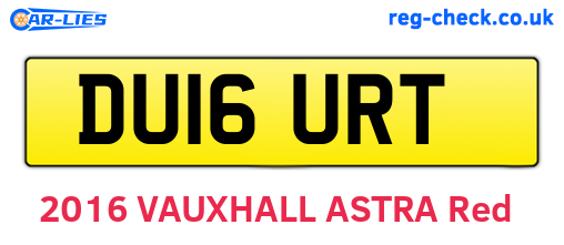 DU16URT are the vehicle registration plates.