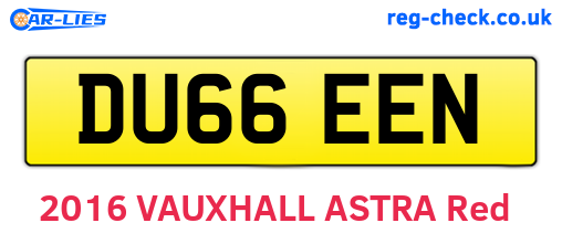 DU66EEN are the vehicle registration plates.