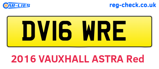 DV16WRE are the vehicle registration plates.
