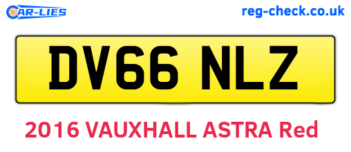 DV66NLZ are the vehicle registration plates.