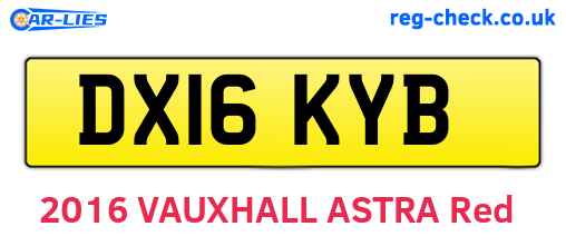 DX16KYB are the vehicle registration plates.