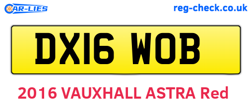 DX16WOB are the vehicle registration plates.