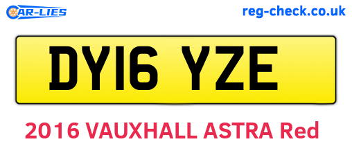 DY16YZE are the vehicle registration plates.