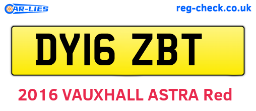 DY16ZBT are the vehicle registration plates.