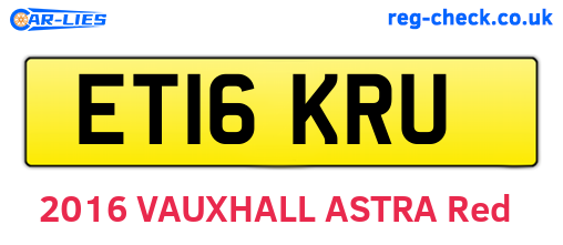 ET16KRU are the vehicle registration plates.