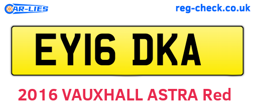 EY16DKA are the vehicle registration plates.