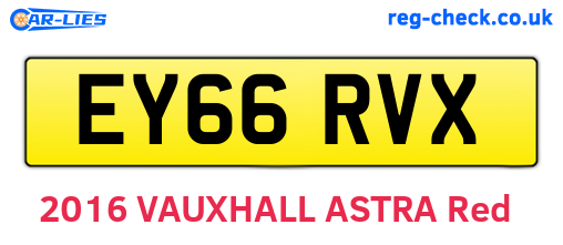 EY66RVX are the vehicle registration plates.