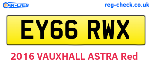 EY66RWX are the vehicle registration plates.