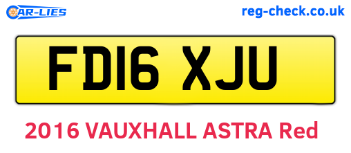FD16XJU are the vehicle registration plates.