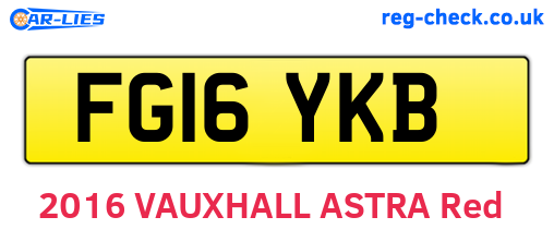 FG16YKB are the vehicle registration plates.