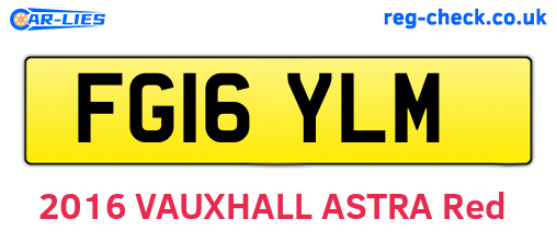 FG16YLM are the vehicle registration plates.