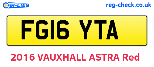 FG16YTA are the vehicle registration plates.