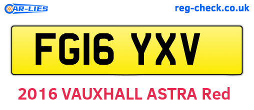 FG16YXV are the vehicle registration plates.