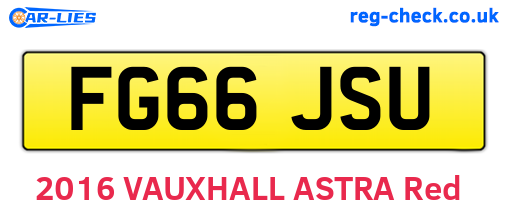 FG66JSU are the vehicle registration plates.