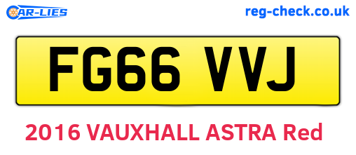 FG66VVJ are the vehicle registration plates.