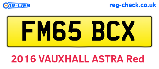 FM65BCX are the vehicle registration plates.
