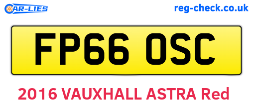 FP66OSC are the vehicle registration plates.