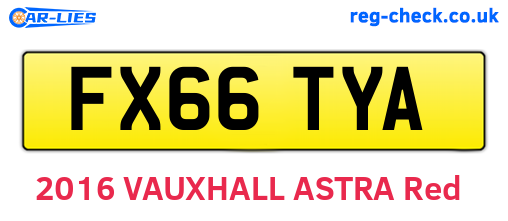 FX66TYA are the vehicle registration plates.