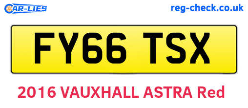 FY66TSX are the vehicle registration plates.
