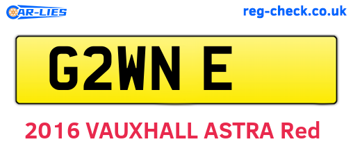 G2WNE are the vehicle registration plates.
