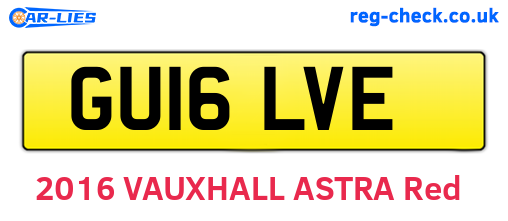 GU16LVE are the vehicle registration plates.