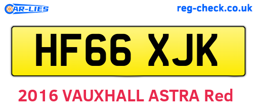 HF66XJK are the vehicle registration plates.