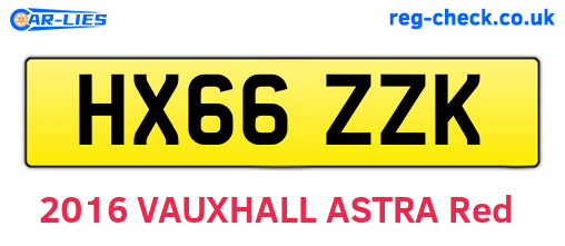 HX66ZZK are the vehicle registration plates.