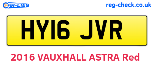 HY16JVR are the vehicle registration plates.