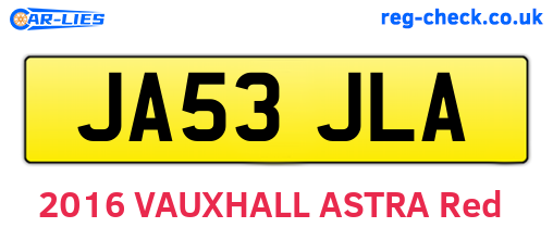 JA53JLA are the vehicle registration plates.