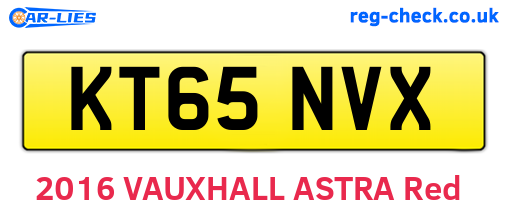 KT65NVX are the vehicle registration plates.
