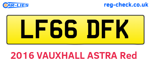 LF66DFK are the vehicle registration plates.