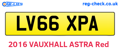 LV66XPA are the vehicle registration plates.