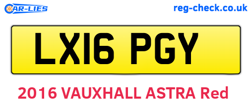 LX16PGY are the vehicle registration plates.