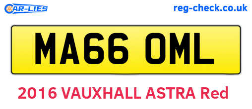 MA66OML are the vehicle registration plates.