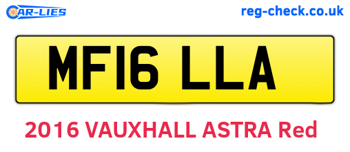 MF16LLA are the vehicle registration plates.