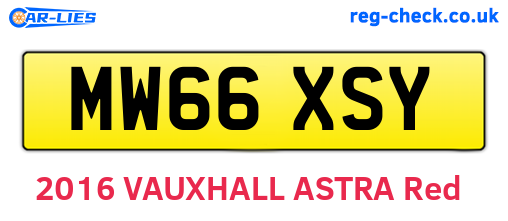 MW66XSY are the vehicle registration plates.