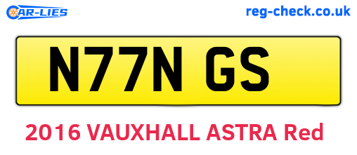 N77NGS are the vehicle registration plates.