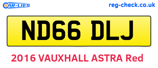 ND66DLJ are the vehicle registration plates.