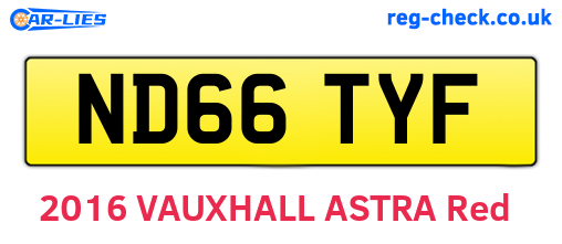 ND66TYF are the vehicle registration plates.