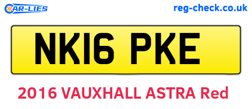NK16PKE are the vehicle registration plates.