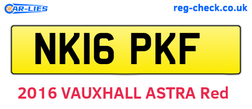NK16PKF are the vehicle registration plates.