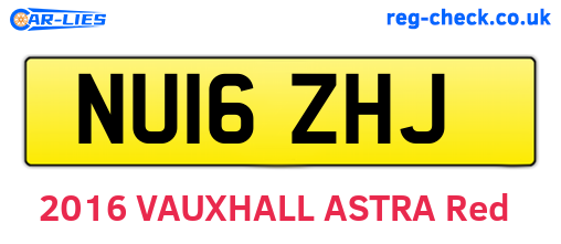 NU16ZHJ are the vehicle registration plates.