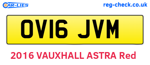 OV16JVM are the vehicle registration plates.