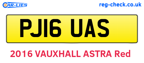 PJ16UAS are the vehicle registration plates.