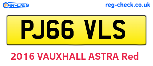 PJ66VLS are the vehicle registration plates.