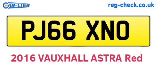 PJ66XNO are the vehicle registration plates.